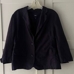GAP Women's Navy Linen Blazer